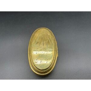 Antique Flemish Brass Box Madonna of Kevelaer St Anthony Reliquary c late 1700's